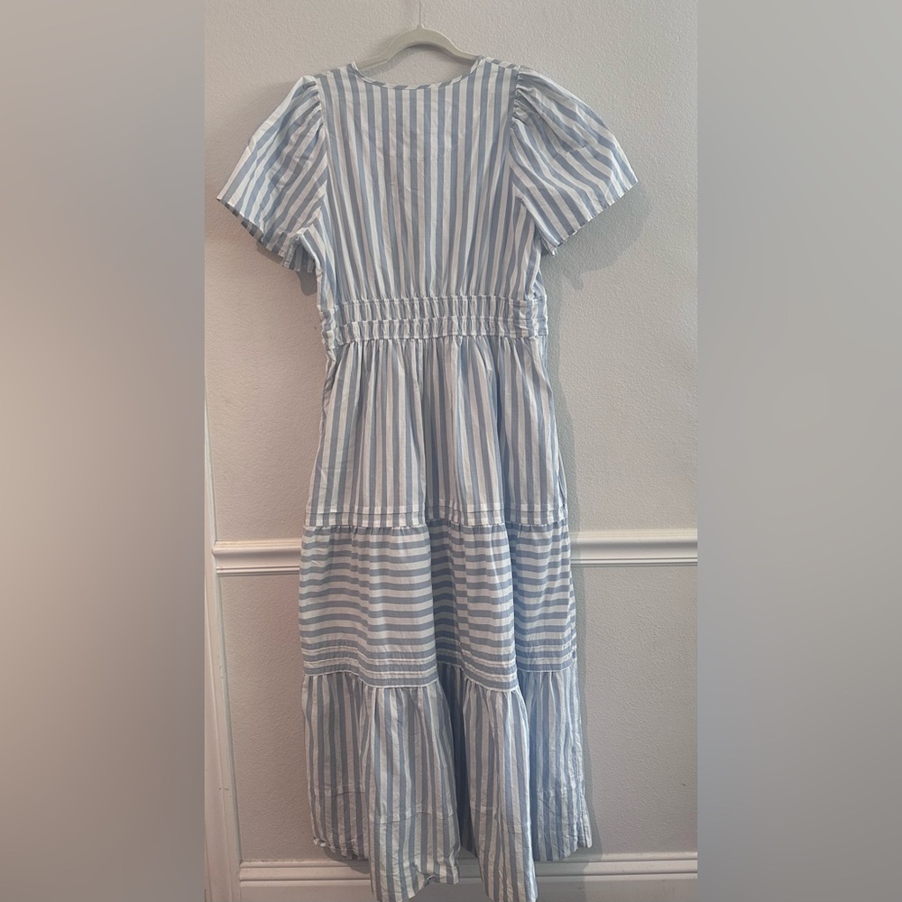 Anthropologie Blue and White Striped Somerset Maxi Dress - Picture 4 of 5